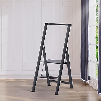 Exploring Soladder.com's Stylish Black Metal Two-Step Ladder: Adding Elegance to Your Home