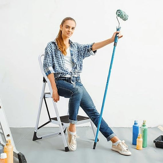 The Versatile SOLADDER 2-Step Ladder: Climb, Sit, and Decorate with Ease