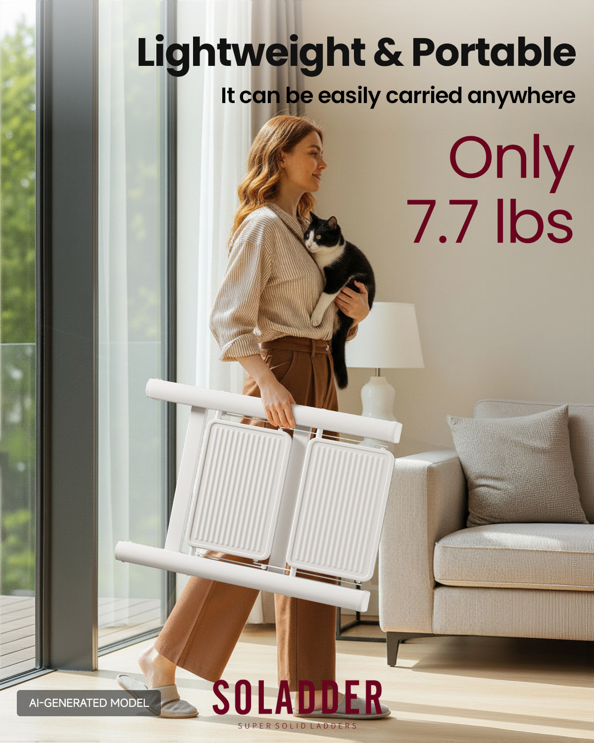 2-Step Folding Ladder – White