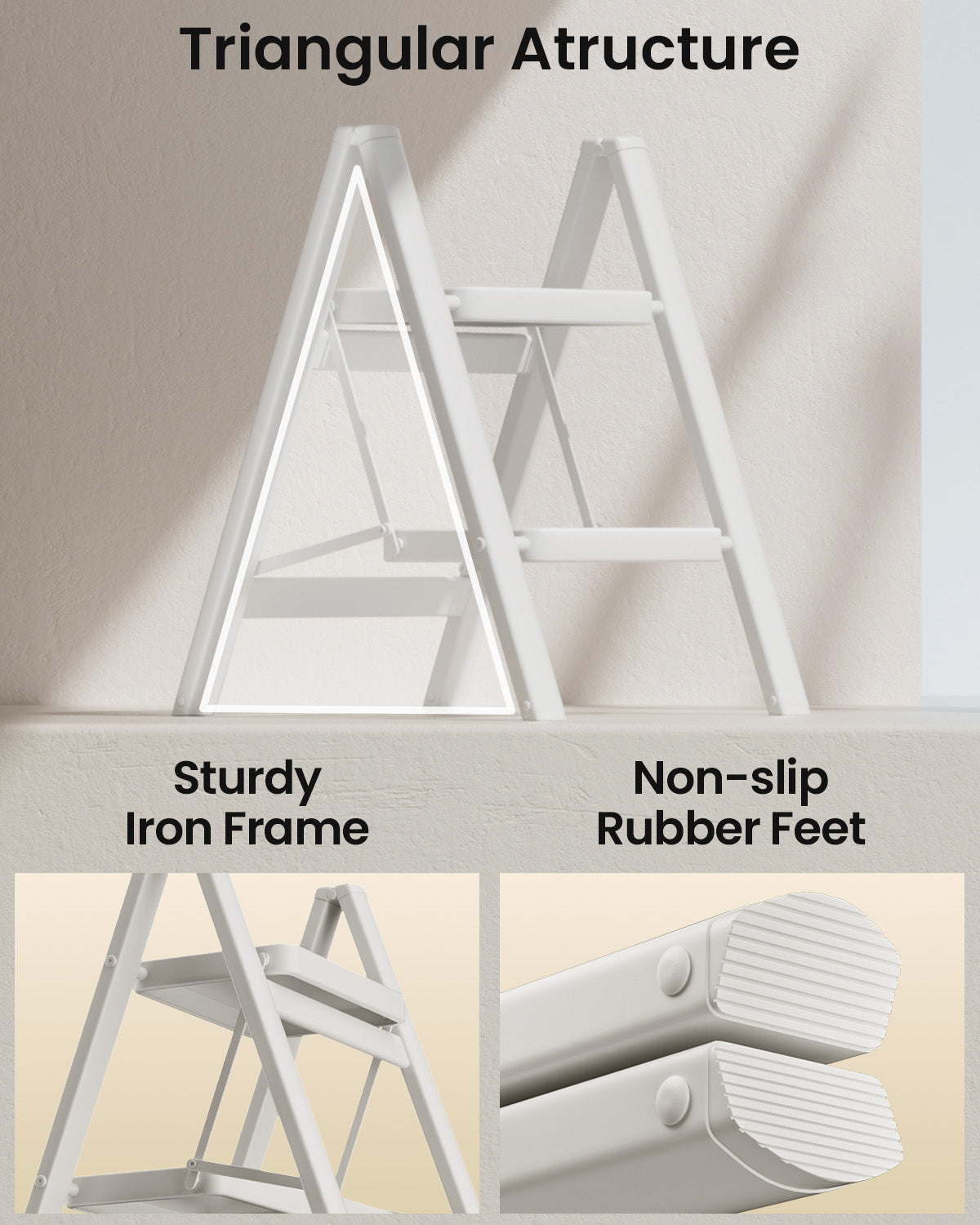 2-Step Folding Ladder – White