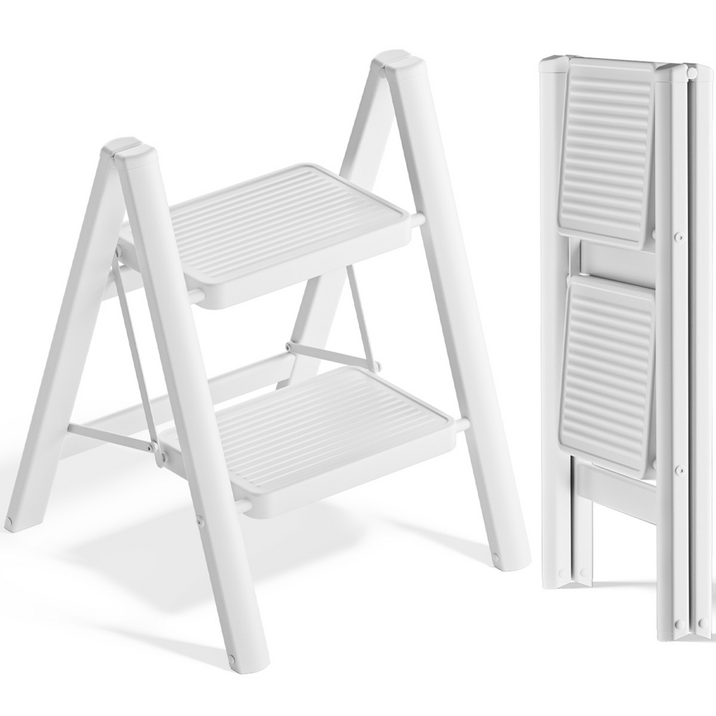 2-Step Folding Ladder – White