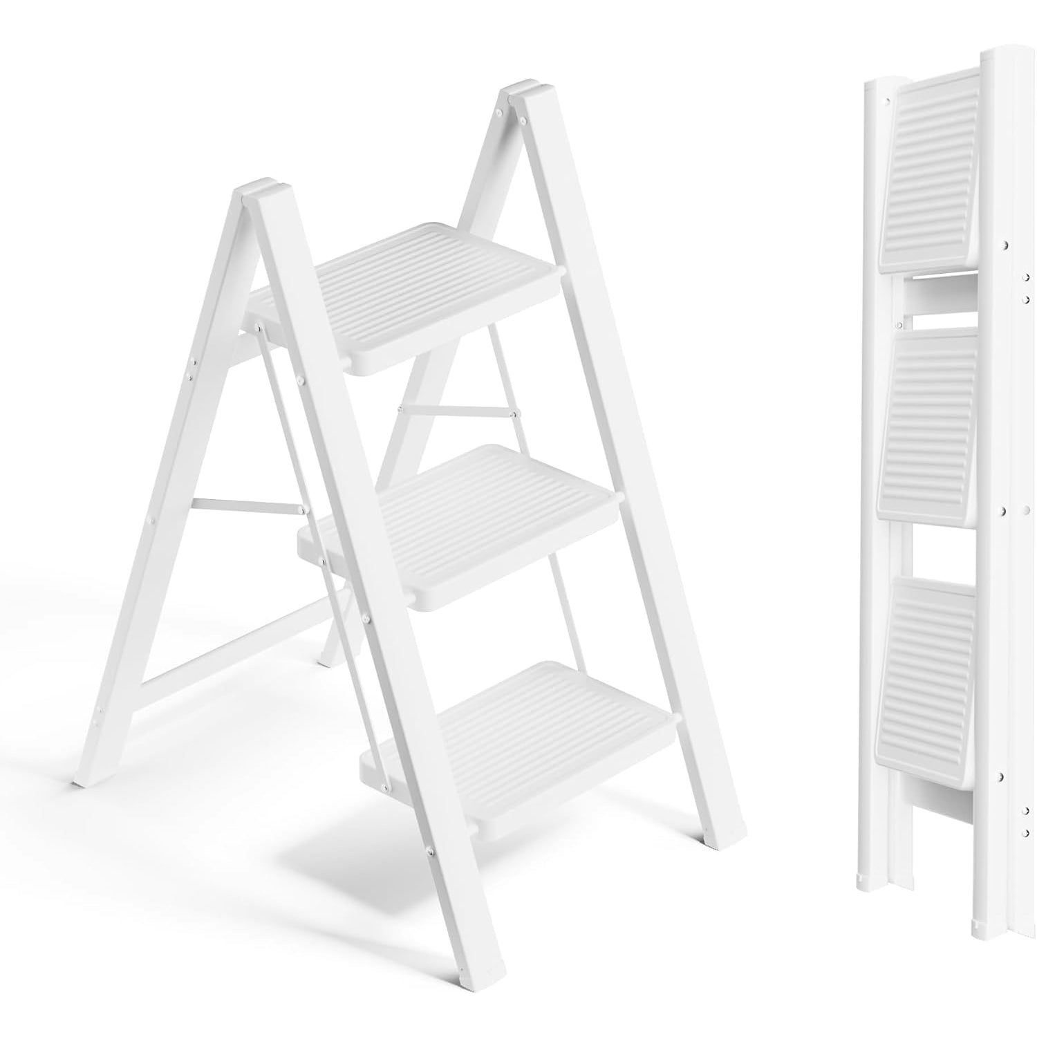 3-Step Folding Ladder – White