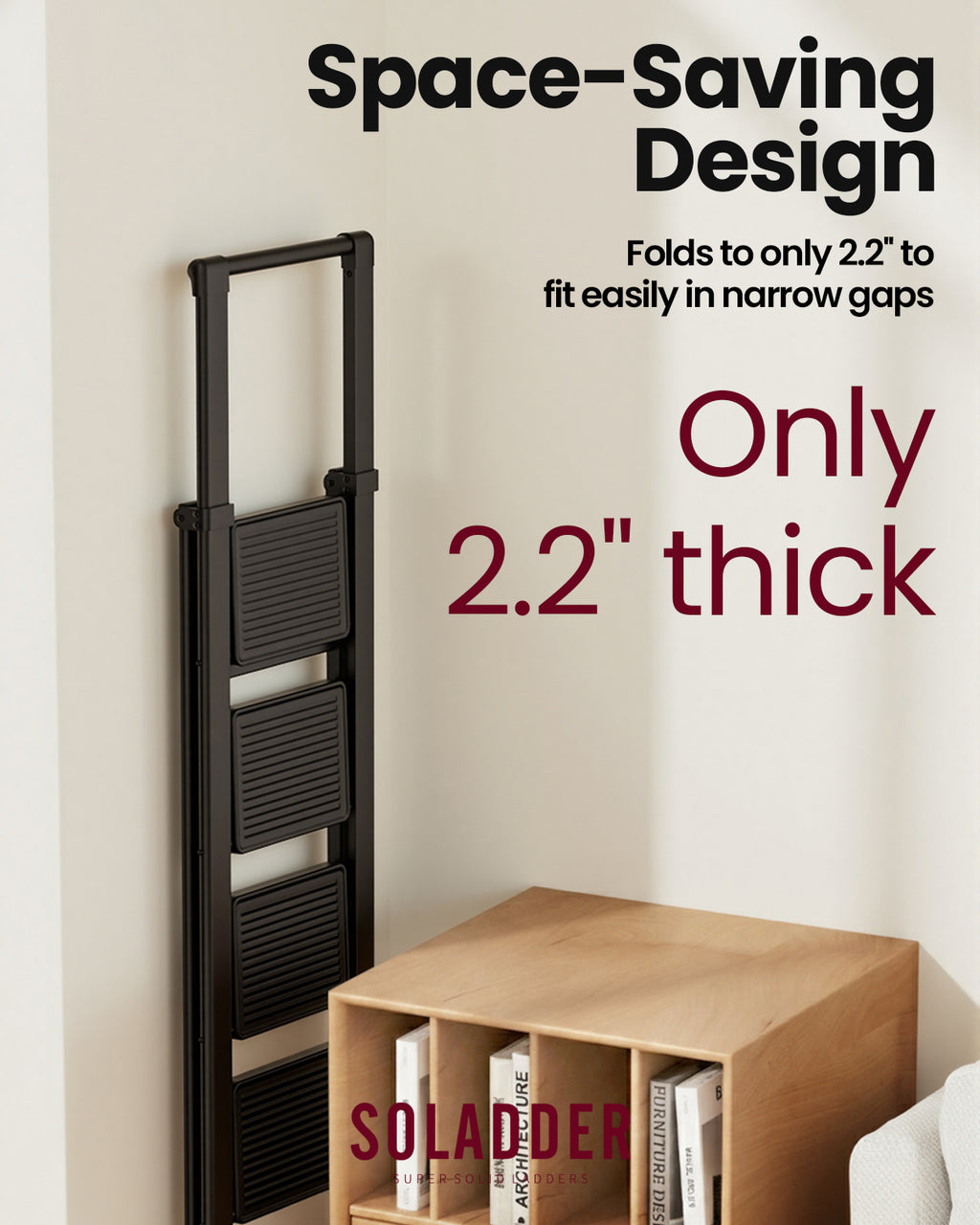 4-Step Folding Step Ladder – Matte Black