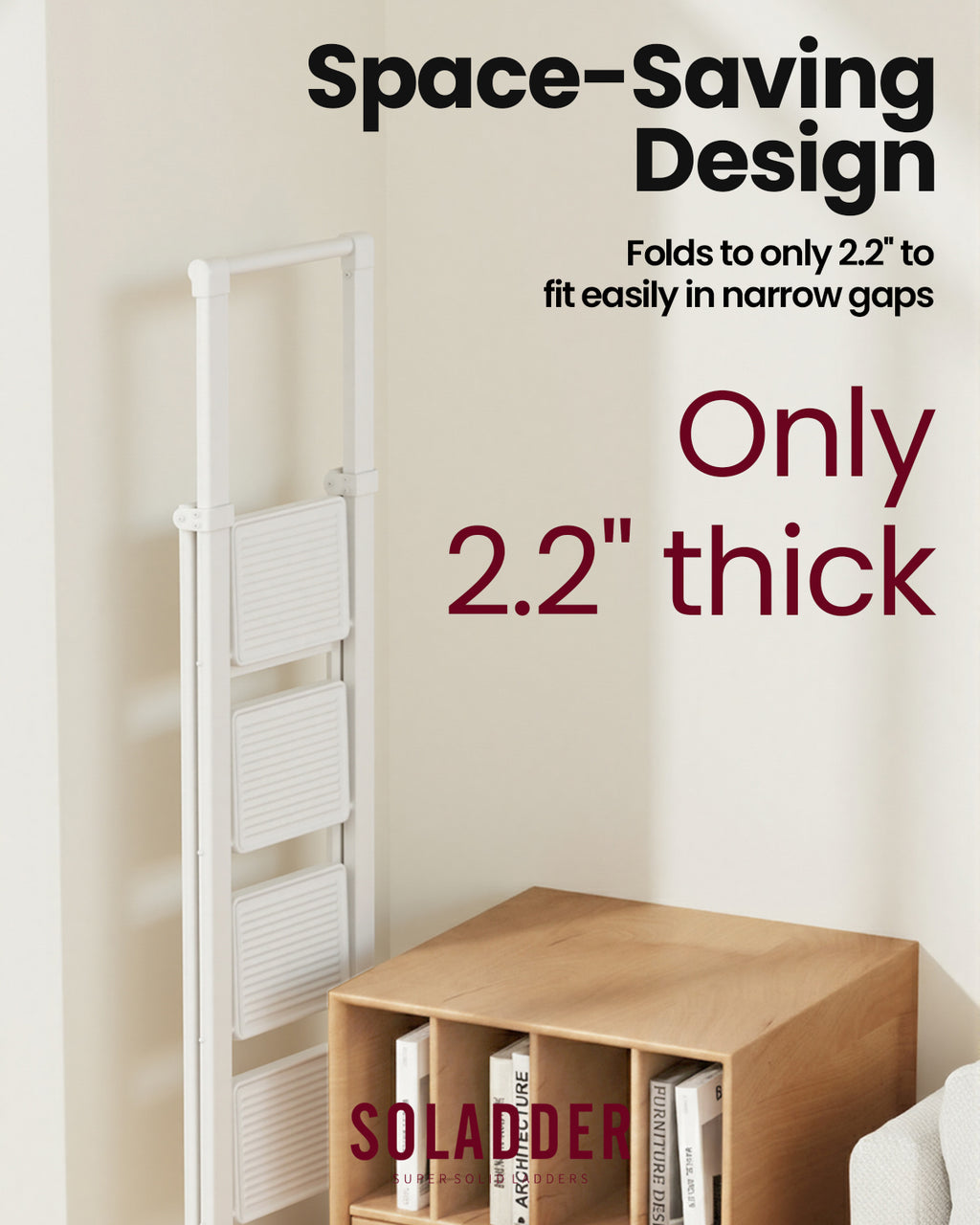 4-Step Folding Step Ladder – White