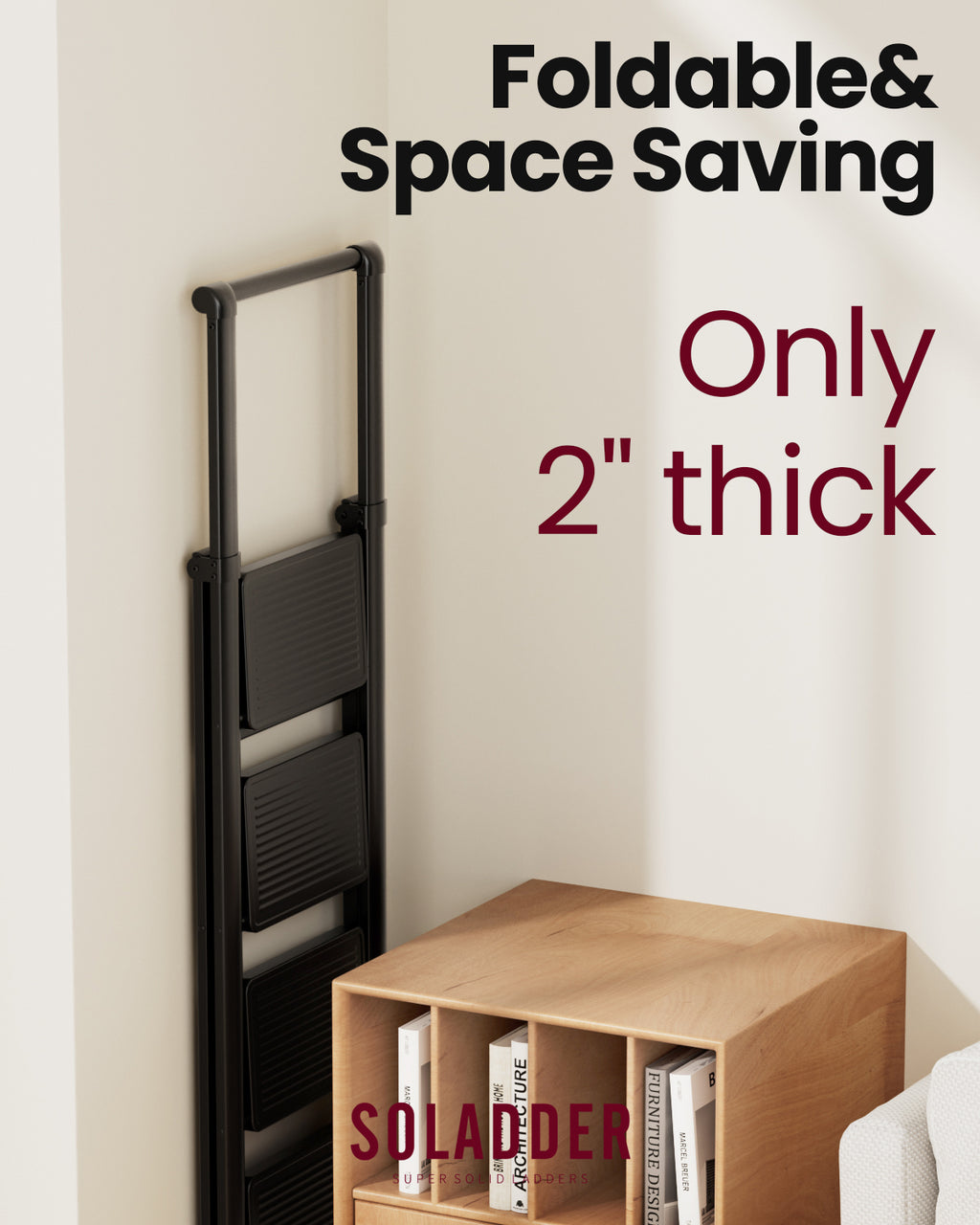 5-Step Folding Step Ladder – Matte Black