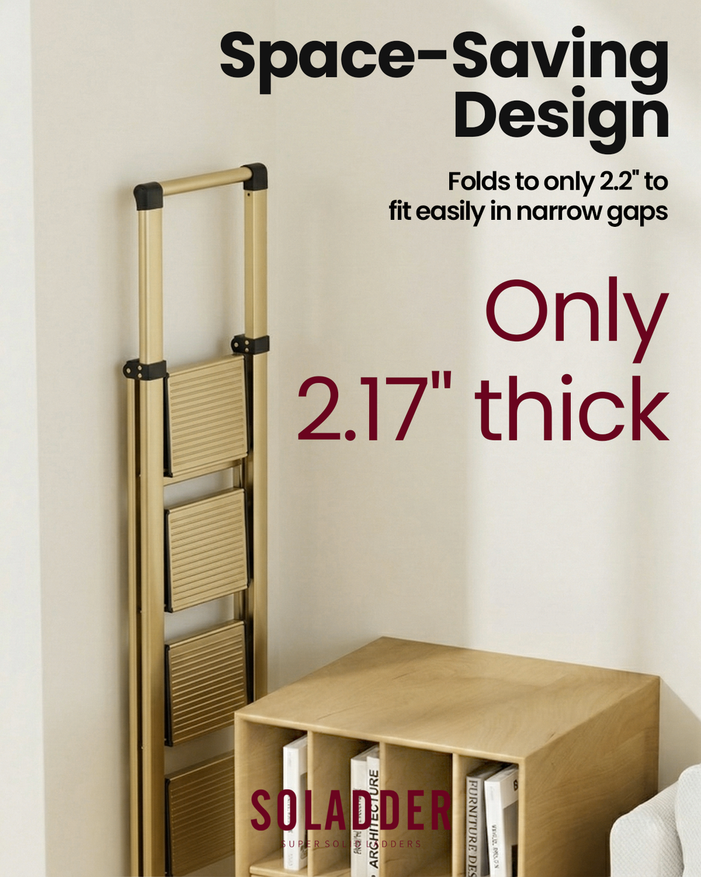 4-Step Folding Step Ladder – Champagne Gold