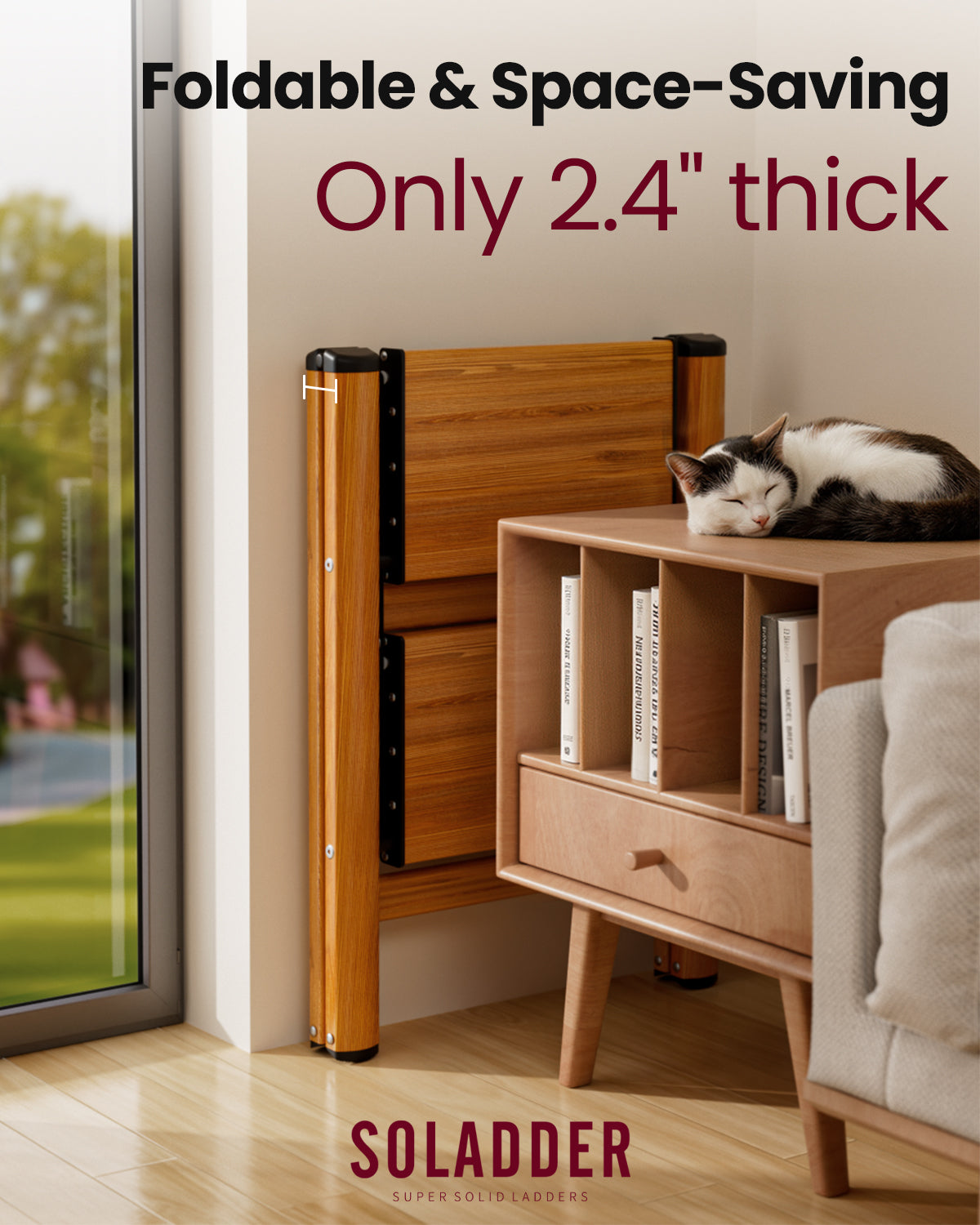 2-Step Folding Ladder – Woodgrain
