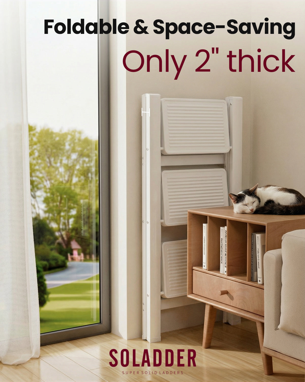 3-Step Folding Ladder – White