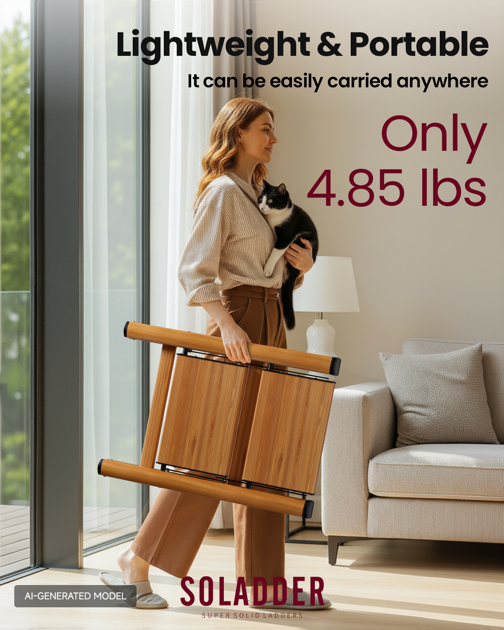 2-Step Folding Ladder – Woodgrain