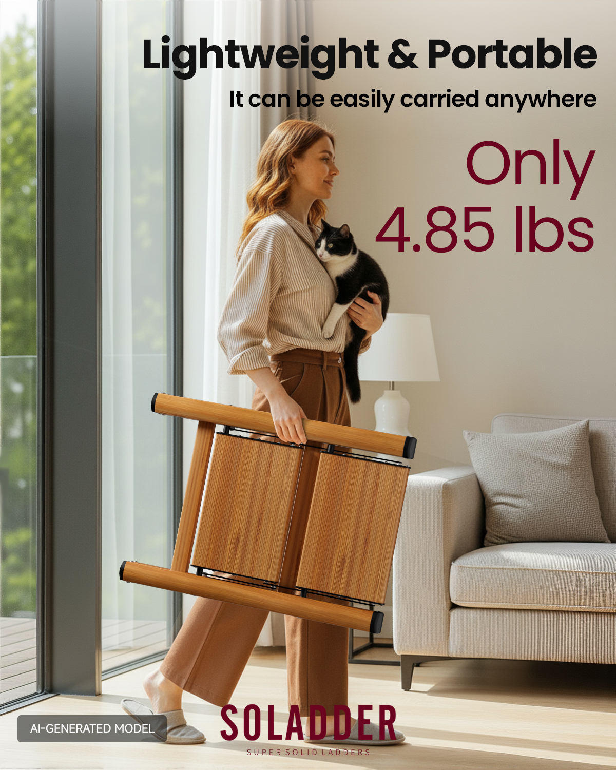 2-Step Folding Ladder – Woodgrain