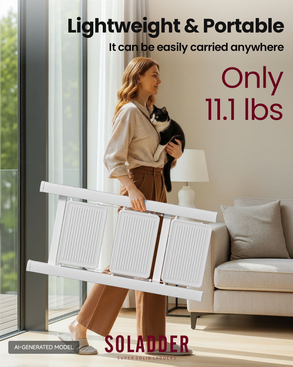 3-Step Folding Ladder – White