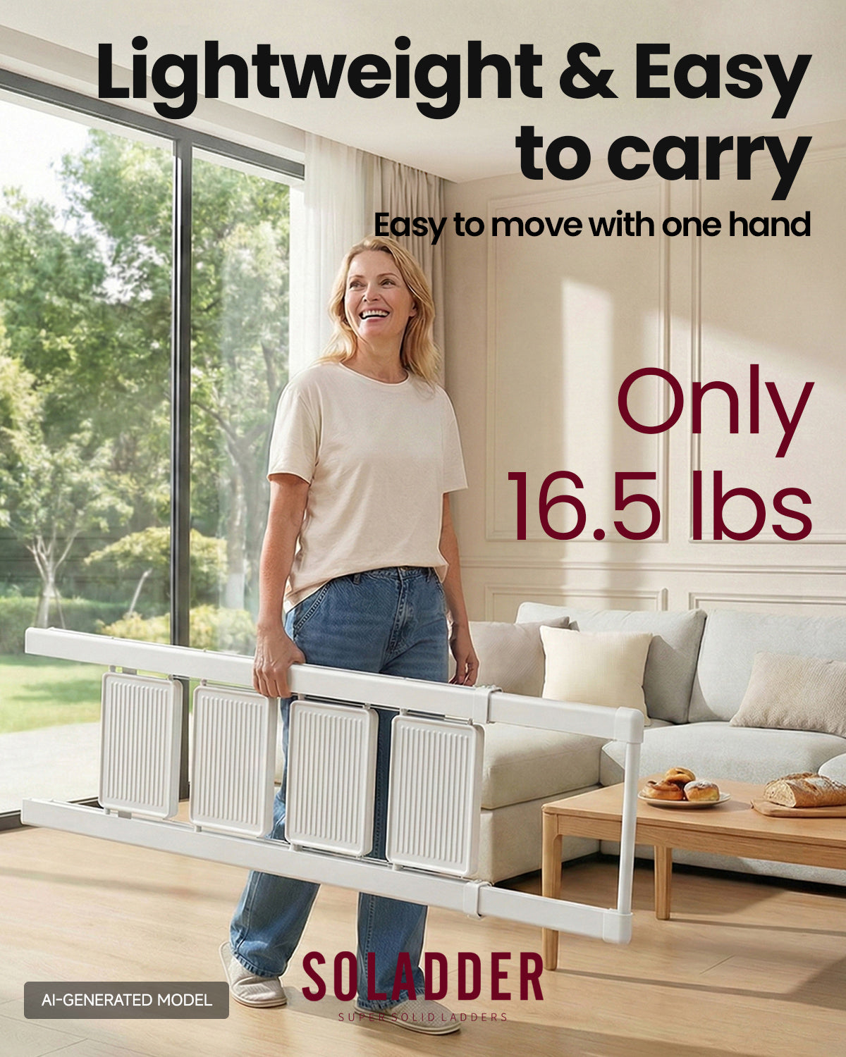 4-Step Folding Step Ladder – White