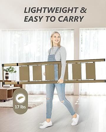 SOLADDER 6 Step Ladder, Folding Step Stool with Handgrip and Anti-Slip Wide Pedal, Portable Lightweight Aluminum Stepladder for Kitchen, Home, Library, Office (330 lbs Capacity) - Gold