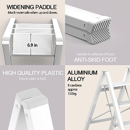 3 step ladder for high ceiling ultre lightweight and portable and aluminum 3 step ladder