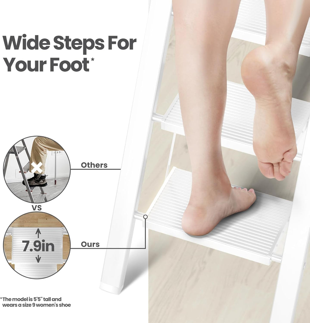 6-Step Folding Step Ladder – White