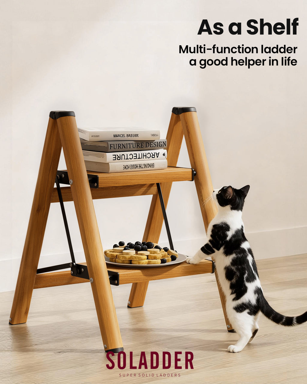 2-Step Folding Ladder – Woodgrain