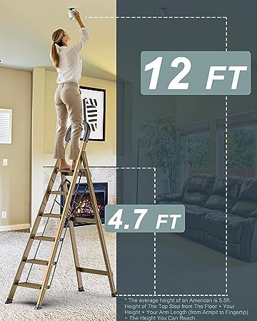 Tall folding best sale step ladder