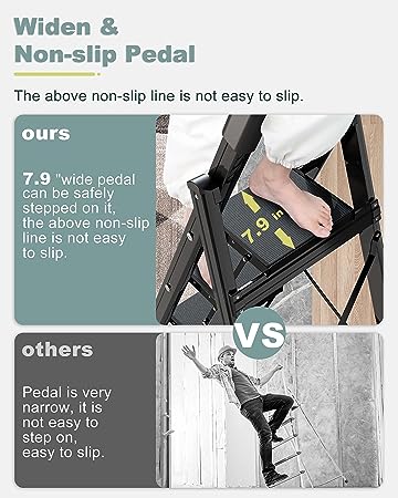 pedal step Decorative 6 Step Ladder, Step Stool for Home Library ceiling for high