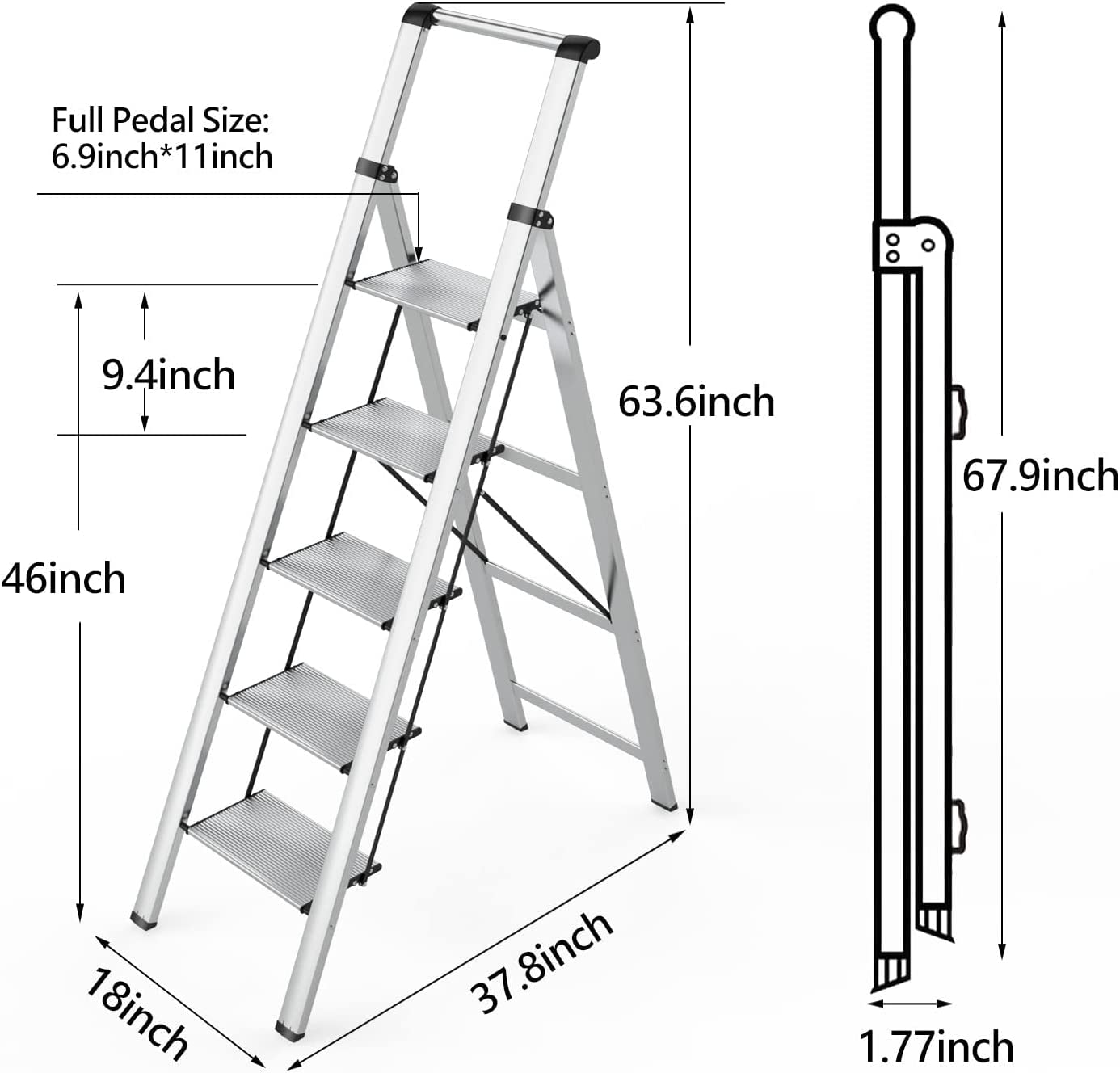 5 step online foldable ladder